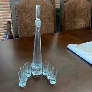 Liquor Decanter and matching shorts glasses